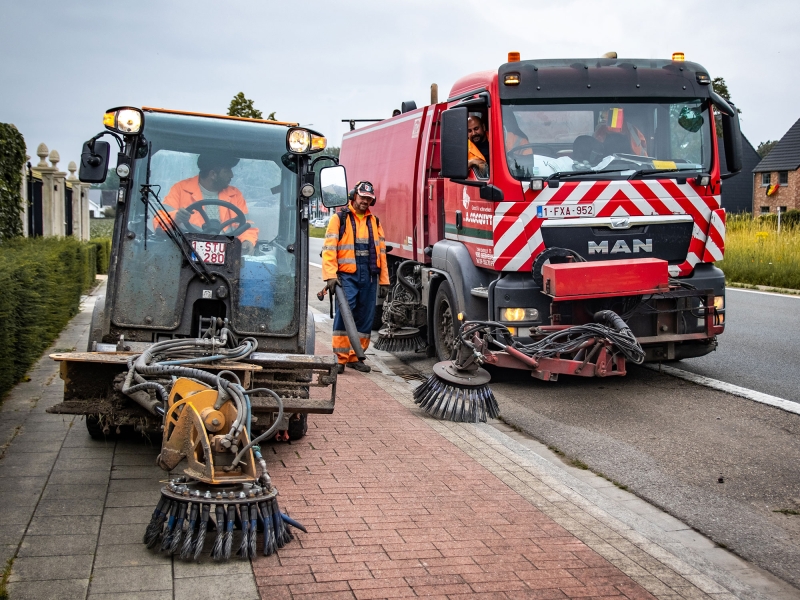 Borstelen openbare weg
